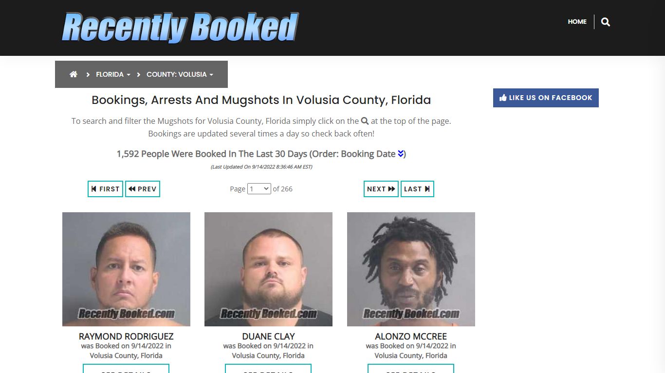 Recent bookings, Arrests, Mugshots in Volusia County, Florida